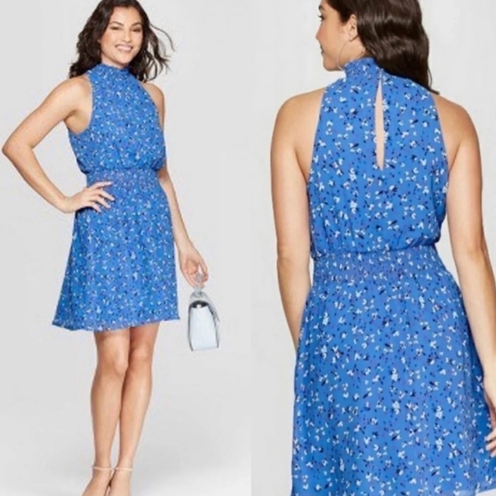 A New Day Dress- Blue Floral- size Medium